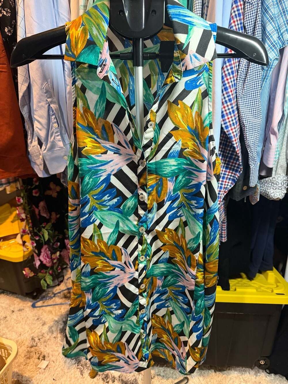 Show Me Your Mumu Loki Tank Size S Birds of Paradise Floral